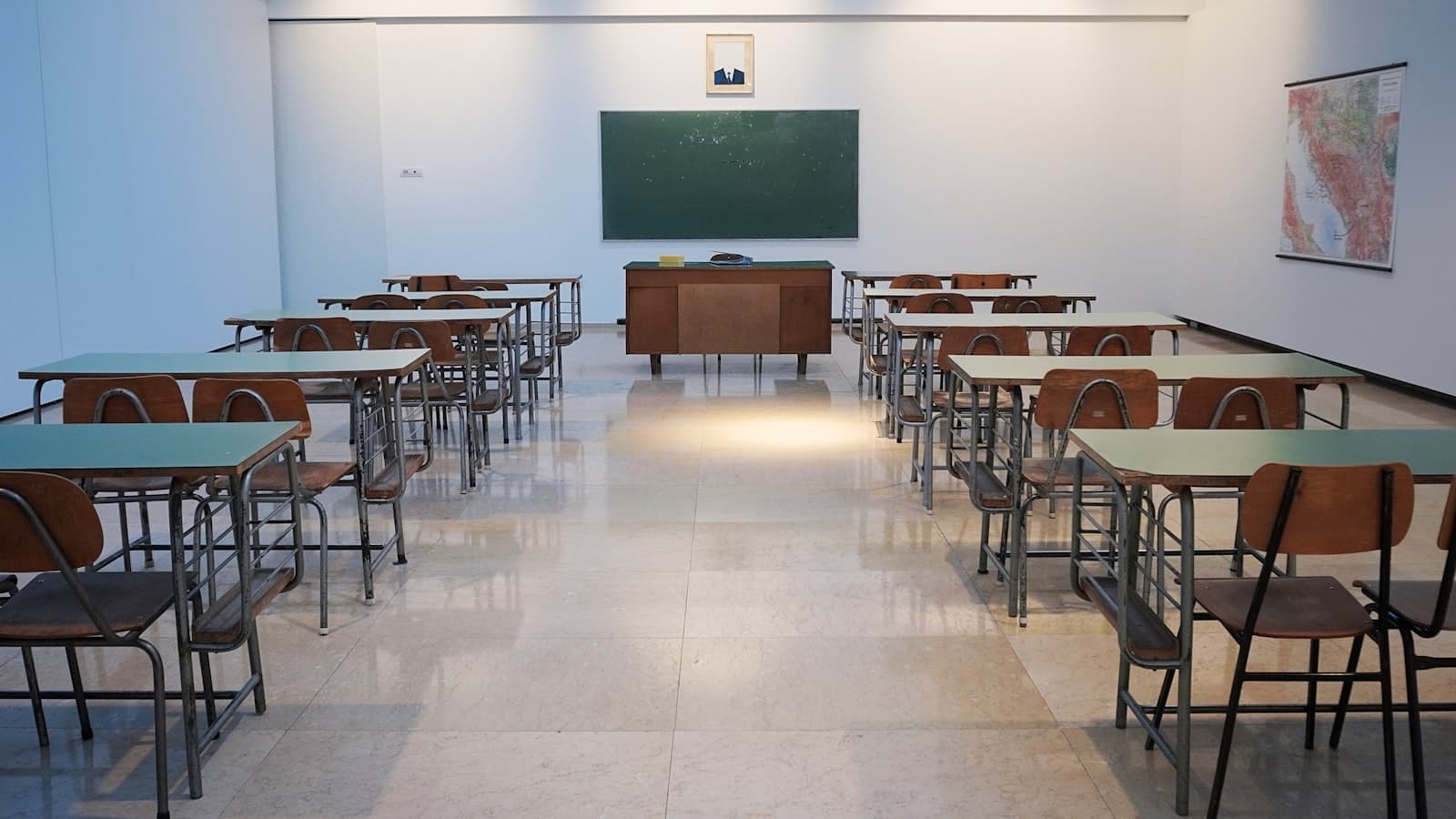Klasseværelse med elever